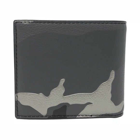 Coach Men’s Double Bill Grey Camo Bifold Wallet - Picture 2 of 5